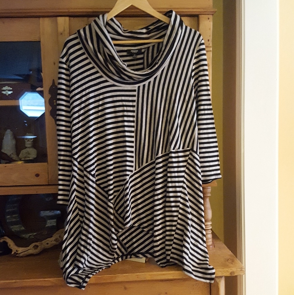 Asymmetrical Striped Tunic by Premise Studio